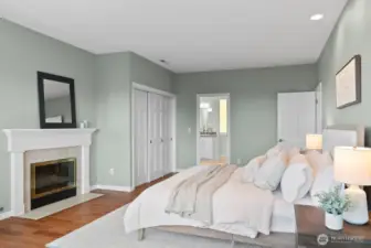 Primary Bedroom w/ gas fireplace