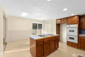 Kitchen/Deck sliding door entry (garage door on right)