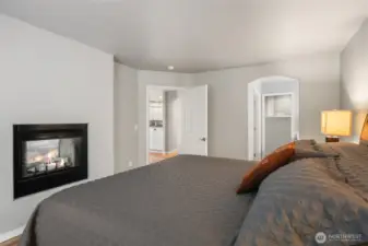 Primary suite with gas fireplace.