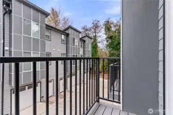 Balcony on second floor off living area