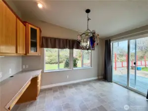 Breakfast Nook with Built in Desk Area