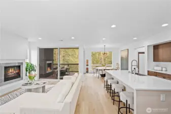 Welcome to your gorgeous open concept living and dining, backing to beautiful greenery!