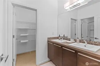 Downstairs bathroom with extra storage