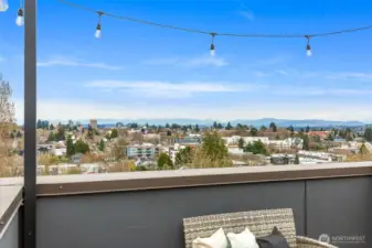 Roof deck has great privacy and excellent views.