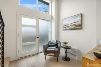 Entry is from one of the middle floors; which is a nice way to live in a rowhome.