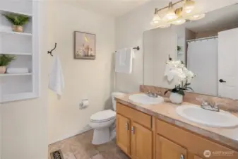 Full bath on upper level