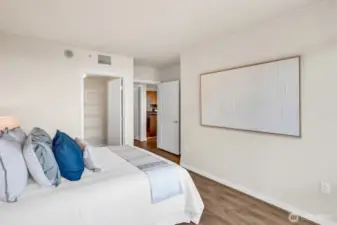 Super spacious primary with walk-in closet and private south facing covered view terrace!