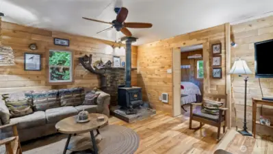 Living Room w/ woodstove