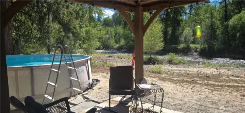 Above ground pool, next to gazebo!