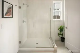 Primary shower.  Photo taken from a similar model, may contain upgrades.