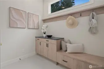 Mud room off of garage