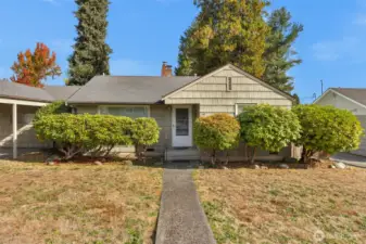 Front of home has mature vegitation providing additional privacy within the home.