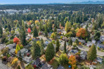 Aerial view of area surrounding the property.