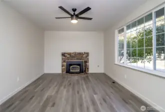 Wood burning fireplace is perfect for those fall/winter evenings