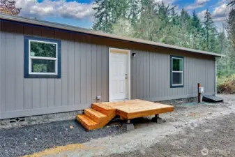 Front steps and deck
