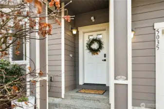 Covered entry to welcome your guests.