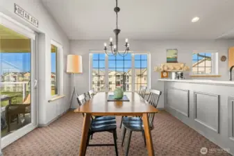 Dining area with access to the covered deck