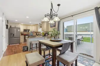 On the right are the sliding doors to the back yard