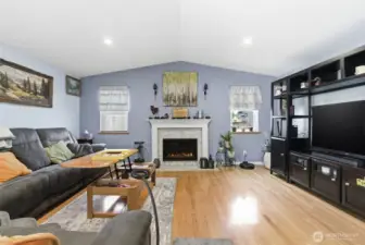 Family room is on the other side of the dining room