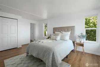 Primary suite includes a walk-in closet and additional closets too!