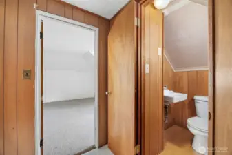 Half bath on the third floor. Bedroom on the left of this photo.