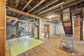 This large basement is below the kitchen. There is an additional basement below this story.