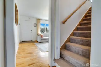 Heading upstairs. The square footage does not include any space upstairs!