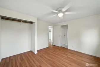 Bedroom #1 with inside door to upstairs bathroom
