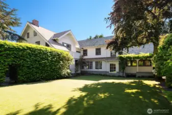 Generous and durable turf lawn and fully fences yard with kennel lead to a three car garage with charger, storage and pool equipment room.