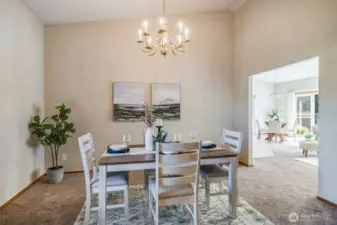 A perfect setting for holiday feasts and special celebrations with room for everyone at the table.