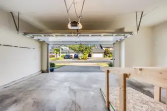 There's an convenient entry with a ramp into the home from the garage, that can be easily removed to suit your needs.