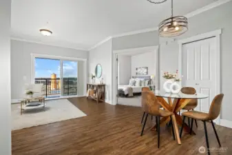 Great open concept living with views of Waypoint Park from where you dine