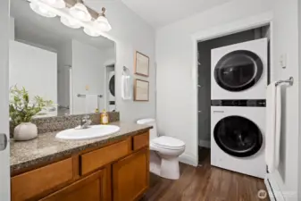 Second bathroom with shower & laundry