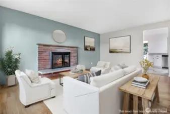 The spot where you'll gather for life's important moments - both big and small! This time of year the fireplace is a real treat.