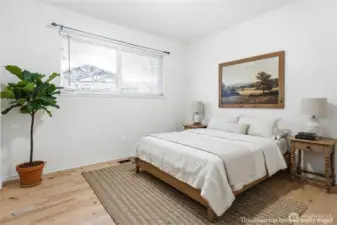 The second of three bedrooms.