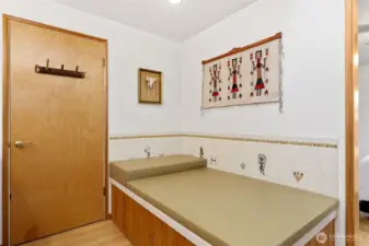 Custom cover over jetted tub that was built to sit upon.