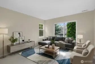 Virtually staged. Staged as a family room, but this room is currently used as a bedroom.