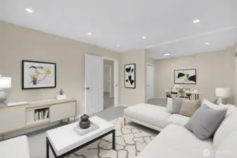 Virtually staged. Staged as a family room, but this room is currently used as a bedroom.