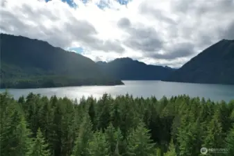 Gorgeous arial view of Lake Cushman!