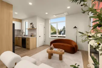 Versatile landing area or flex space, perfect for a home office or cozy reading nook.