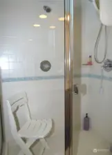 THE LARGE GLASSED IN SHOWER WILL BE DELIGHTFUL AFTER A FULL DAY OF BEACH COMBING!