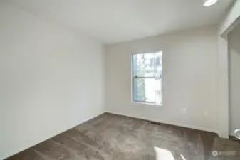 bedroom in back of townhouse