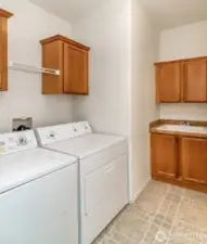 Sink in laundry room.