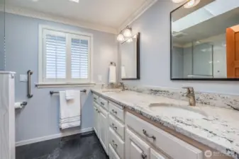 Primary ensuite bathroom with walk in shower