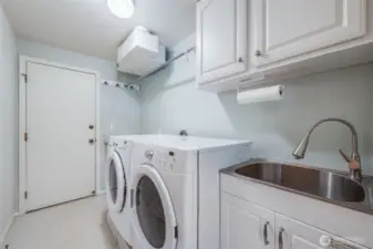 Laundry room located on main floor with garage access