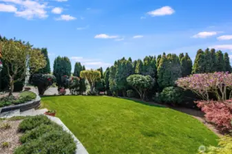 Professionally landscaped private backyard