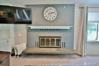 wood fireplace
