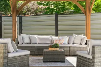 Pergola on pool deck