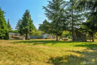 Fully fenced large level lot. Surrounded by a privacy hedge.