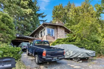 Driveway and attached Carport